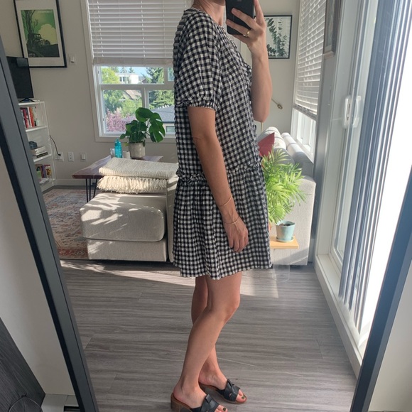 Gingham dress with drop waist - Picture 2 of 4